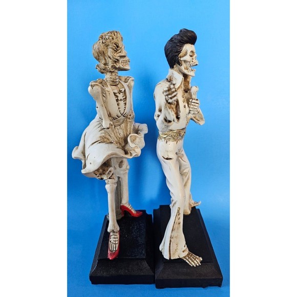Skeleton Elvis Presley & Marilyn Monroe Figurine Statue Decor NEW 12” Novogratz - Picture 4 of 4